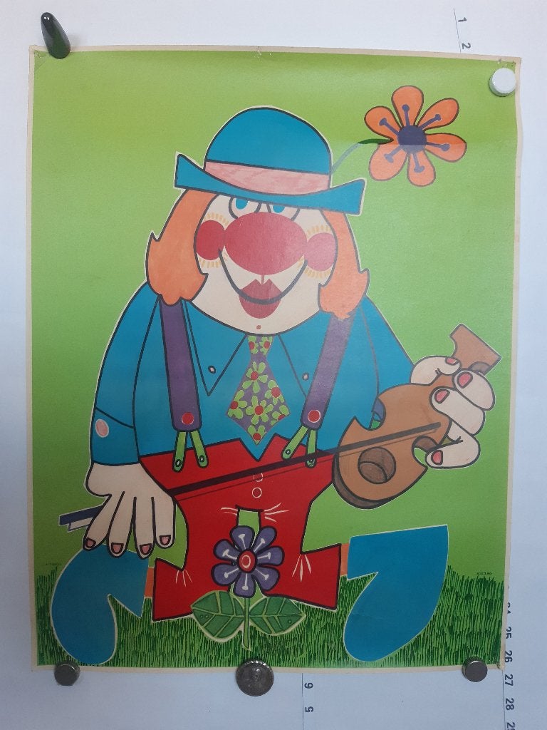 Originele poster Clown Groen Interbero, Verzenden, A1 t/m A3, Reclame, Rechthoekig Staand