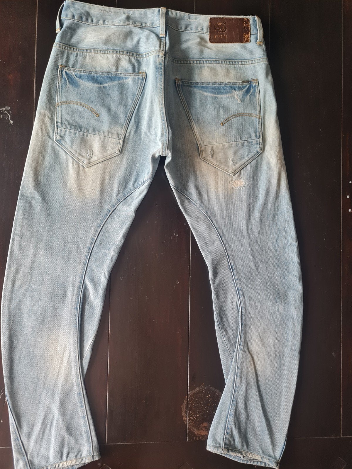 LICHTE G STAR RAW ARC 3D SLIM SUPERDESTROY JEANS SIZE 34/30!, Ophalen of Verzenden, Zo goed als nieuw, Blauw, W33 - W34 (confectie 48/50)