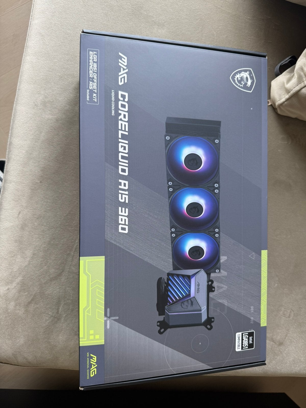 MSI MAG A15 AIO LIQUID COOLER 360MM, Computers en Software, Computerkoelers, Ophalen of Verzenden, Nieuw, Waterkoeling