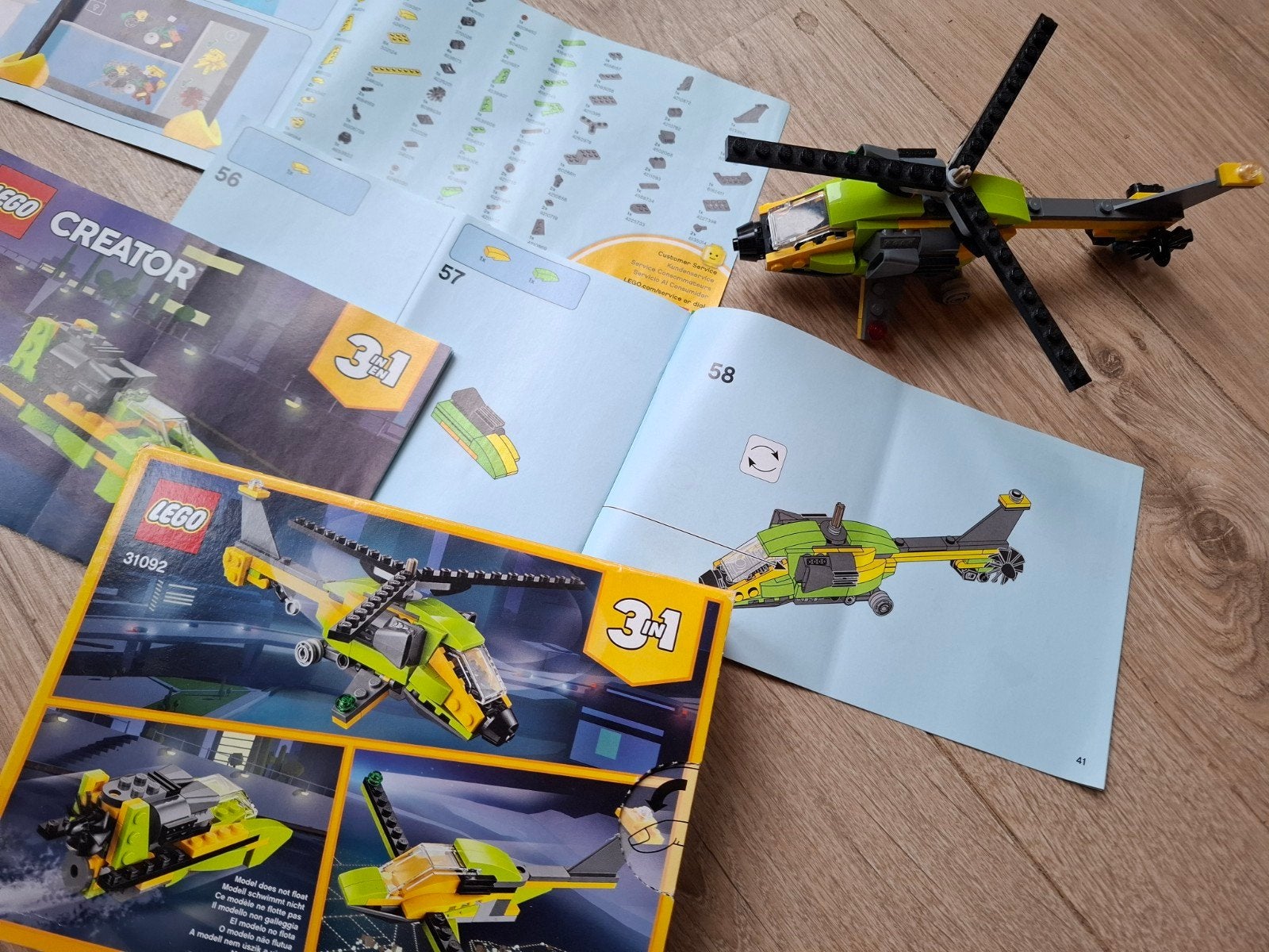 Lego Creator 31092 3-in-1 Helikopter Avontuur, Inclusief instructies, Lego, Ophalen of Verzenden, Zo goed als nieuw