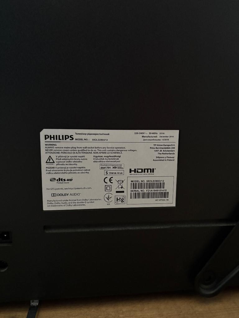 Te koop Philips 3xambilight tv 55inch Oled, Audio, Tv en Foto, Televisies, Gebruikt, OLED, 40 tot 60 cm, 4k (UHD), Philips, 50 Hz