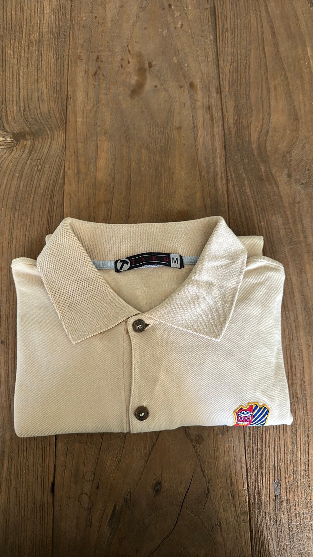 Licht beige polo met lange mouwen - Club de Golf do Estoril, Ophalen of Verzenden, Zo goed als nieuw, Kleding