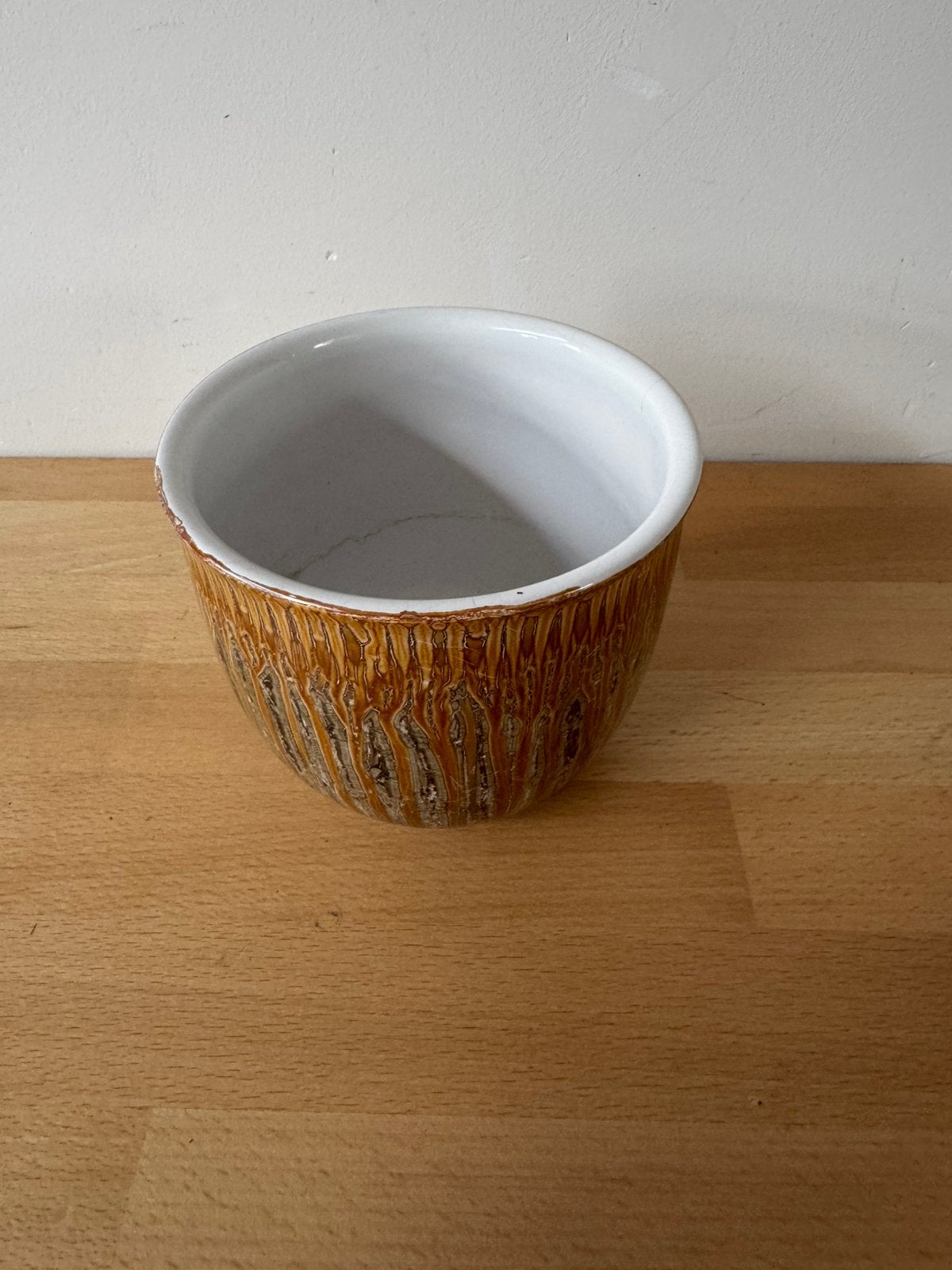 Vintage west germany bloempot, Tuin en Terras, Gebruikt, Rond, Ophalen of Verzenden, Aardewerk