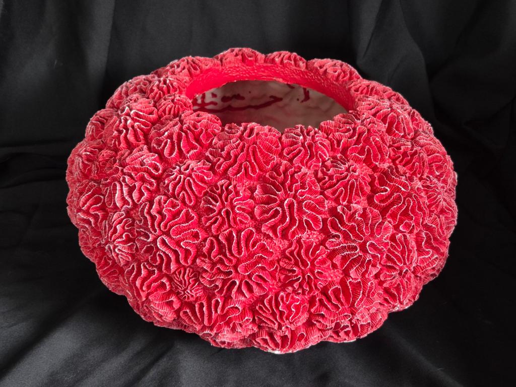 Grote Vaas deco Ø47,5x25,5 cm CORAL rood Light living, Ophalen, Zo goed als nieuw, Minder dan 50 cm