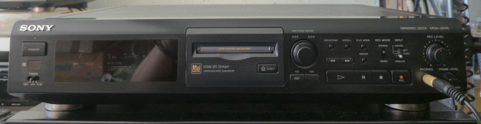 Sony MDS-JE510 Minidisc speler met RM-D7M, Ophalen of Verzenden, Minidisc-recorder
