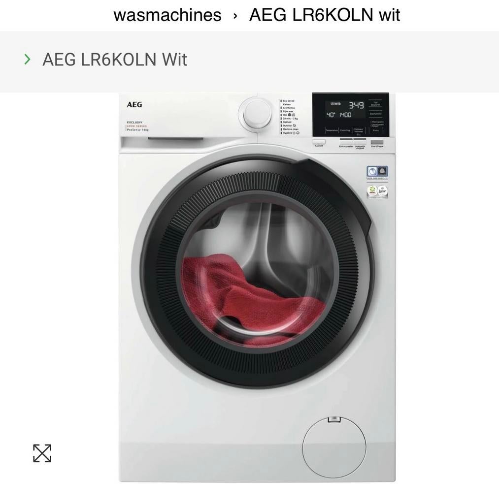 AEG LR6KOLN Wasmachine - Zo goed als nieuw!, Witgoed en Apparatuur, Ophalen, 1200 tot 1600 toeren, 8 tot 10 kg, Zo goed als nieuw
