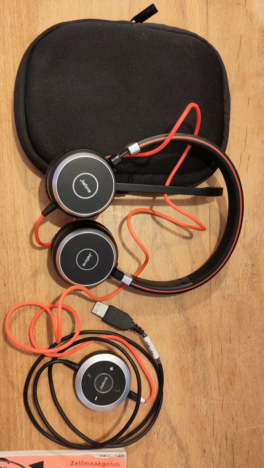 Jabra Evolve 40 UC Stereo Headset met USB-controller, Ophalen of Verzenden, Zo goed als nieuw, Draagtas/etui, Over-ear