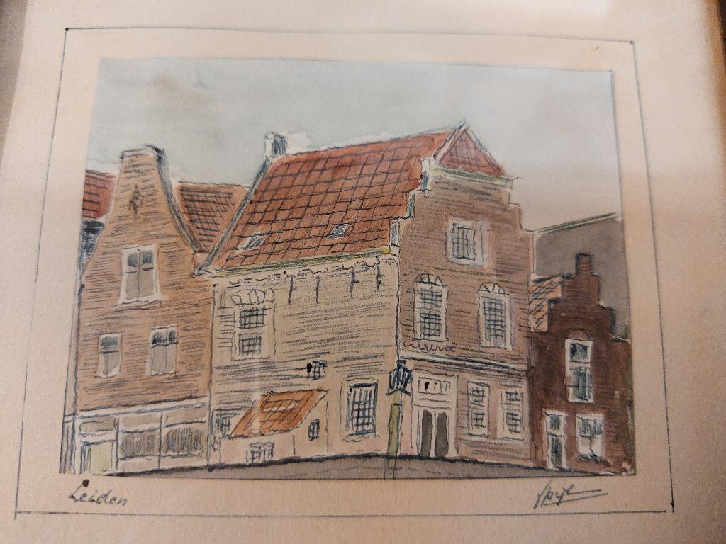 Aquarel Leiden Groenhazengracht F.Pijl / Pijlman ??, Verzenden