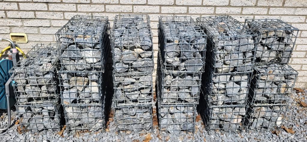 Korven gevuld met stenen, Tuin en Terras, Grind, Keien en Split, Ophalen, Gebruikt, Kei, Basalt