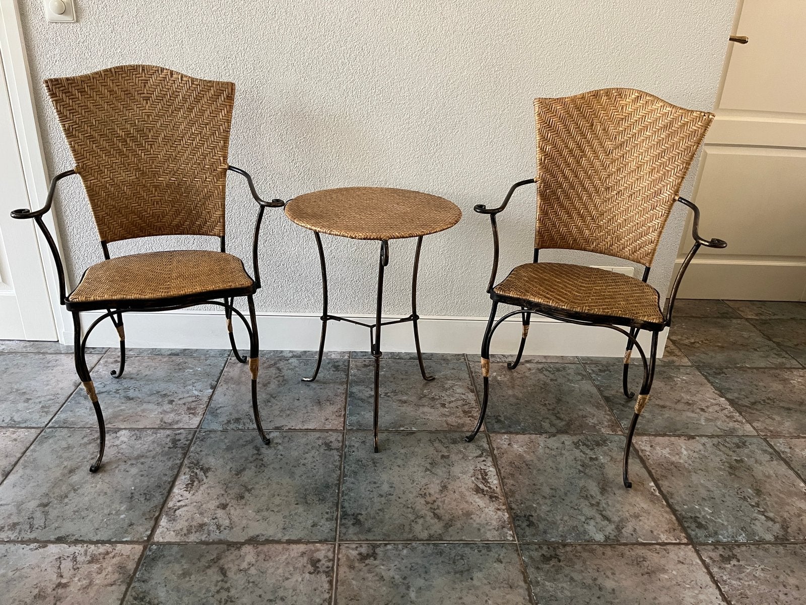 Bistro Set Franse stijl, decoratief., Ophalen, Gebruikt, Twee, Overige kleuren