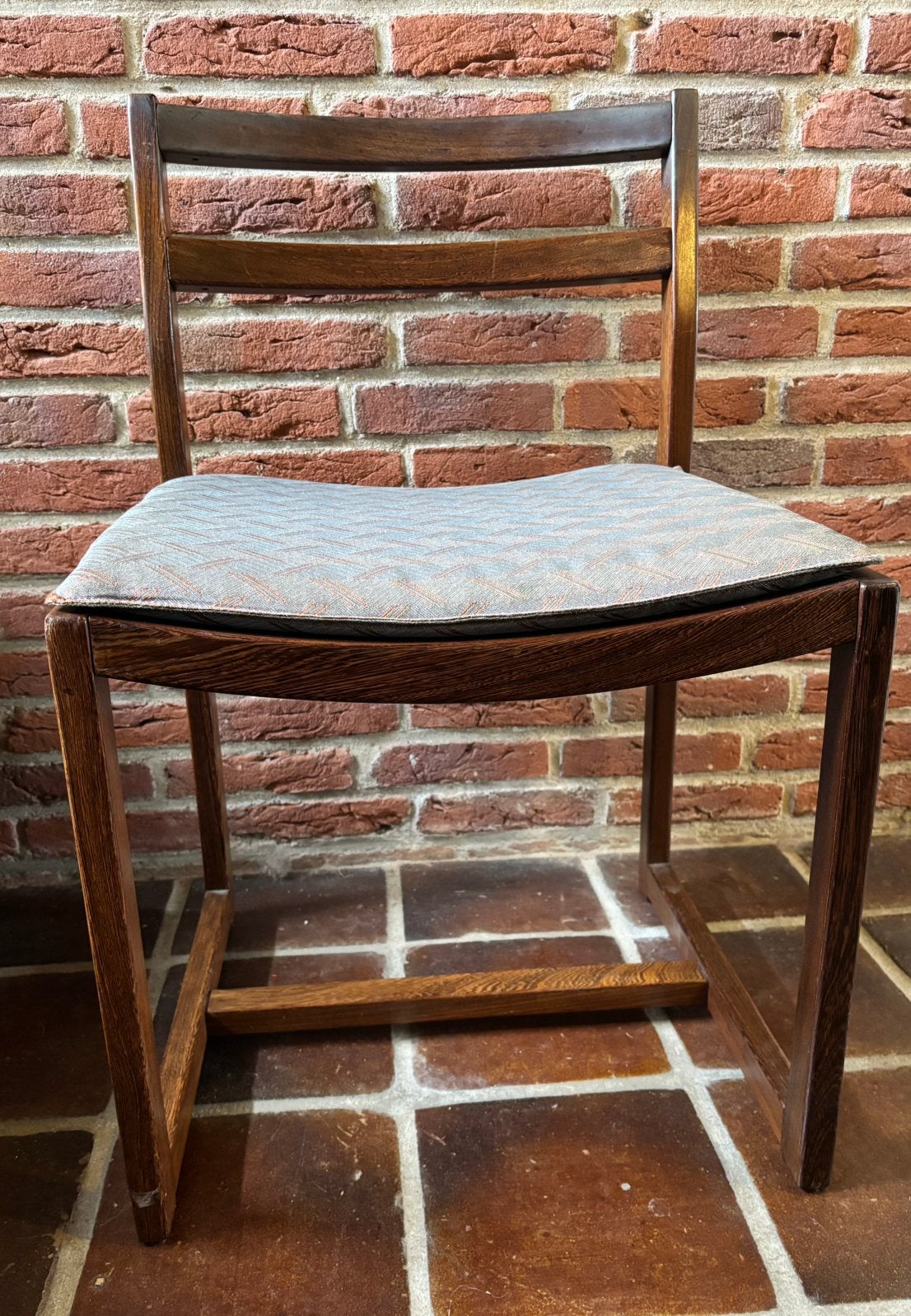 Retro eetkamerstoelen van wengé hout 6x, Ophalen, Retro 70er jaren nederlands of scandinavisch ontwerp, Gebruikt, Bruin