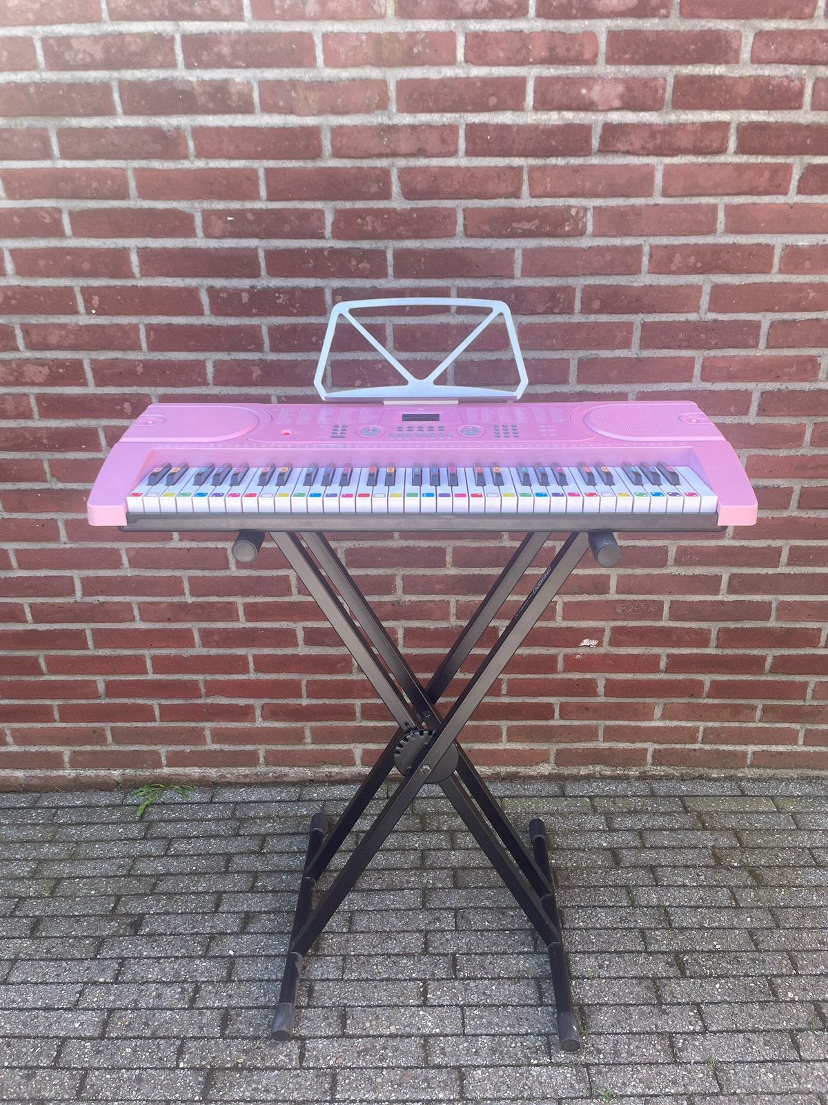 Fazley FKB-050-P Keyboard Roze incl. Standaard en Adapter, Muziek en Instrumenten, Keyboards, Ophalen, Zo goed als nieuw, 61 toetsen
