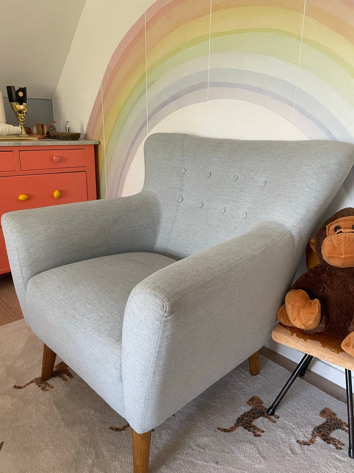 Comfortabele grijze fauteuil va Sofa Company, Ophalen, Gebruikt, Stof, 75 tot 100 cm