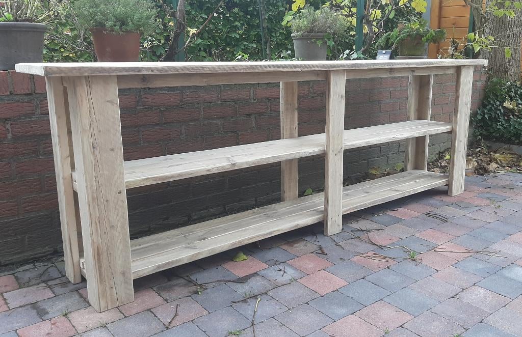 Sidetable oppottafel haltafel kweektafel legplanken, Ophalen, Nieuw, 200 cm of meer, 25 tot 50 cm