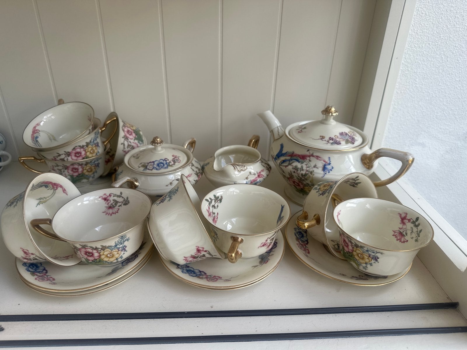 Prachtig Rosenthal Ivory theeservies met bloemmotief, Ophalen of Verzenden