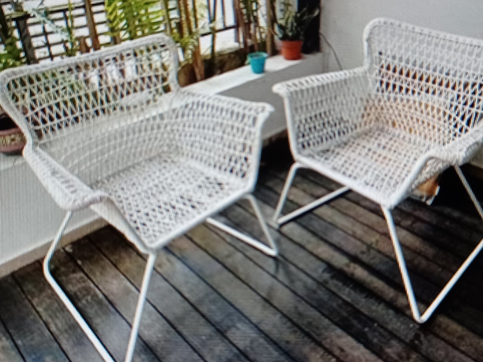 IKEA Högsten tuinstoel wit - Zgan, Ophalen, Zo goed als nieuw, Kunststof