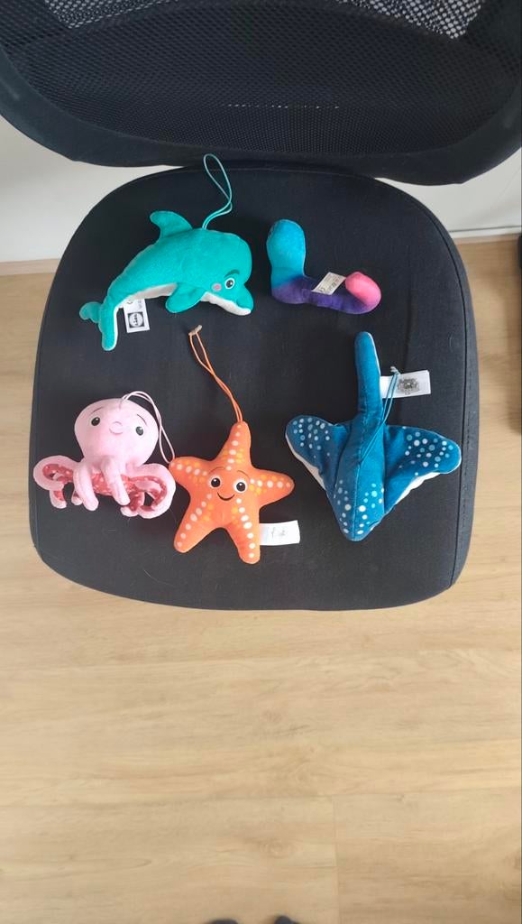 Oceaan knuffel set octopus vis dolfijn zeester (5 stuks), Overige merken, Overige karakters, Overige typen, Ophalen of Verzenden