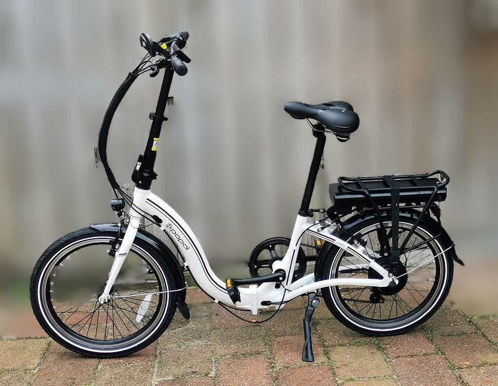 Popal E-folt 1.0 elektrische vouwfiets wit z.g.a.n, Zo goed als nieuw, 51 tot 55 cm, 30 tot 50 km per accu, Ophalen