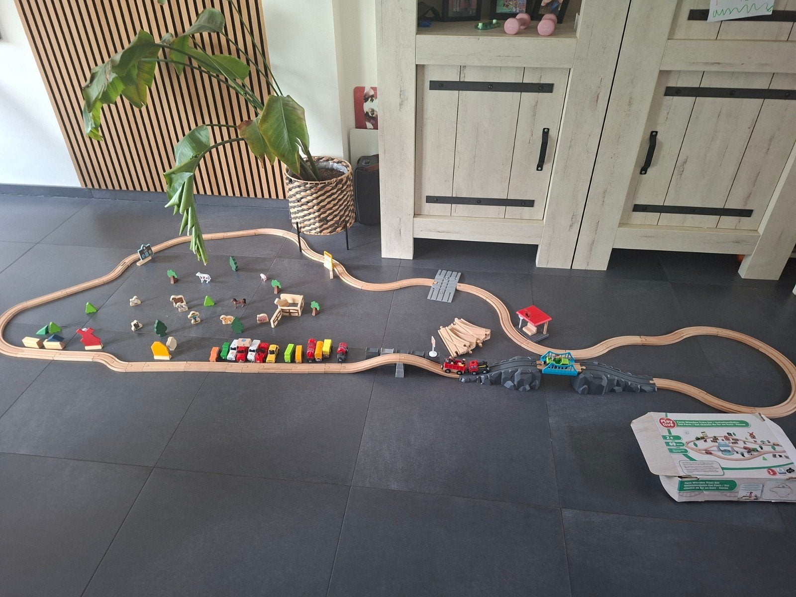 Playtive Houten Treinbaan Set: Boerderij & Verkeer (2 stuks), Kinderen en Baby's, Ophalen, Zo goed als nieuw, Overige typen