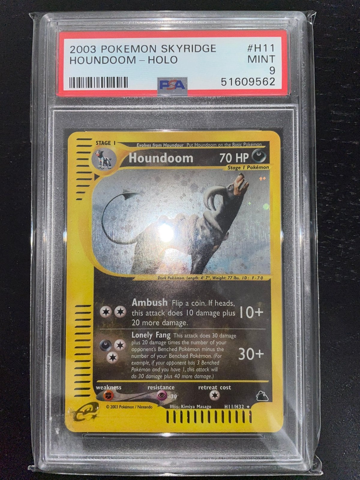 Skyridge Houndoom #H11 holo PSA 9, Ophalen of Verzenden, Zo goed als nieuw