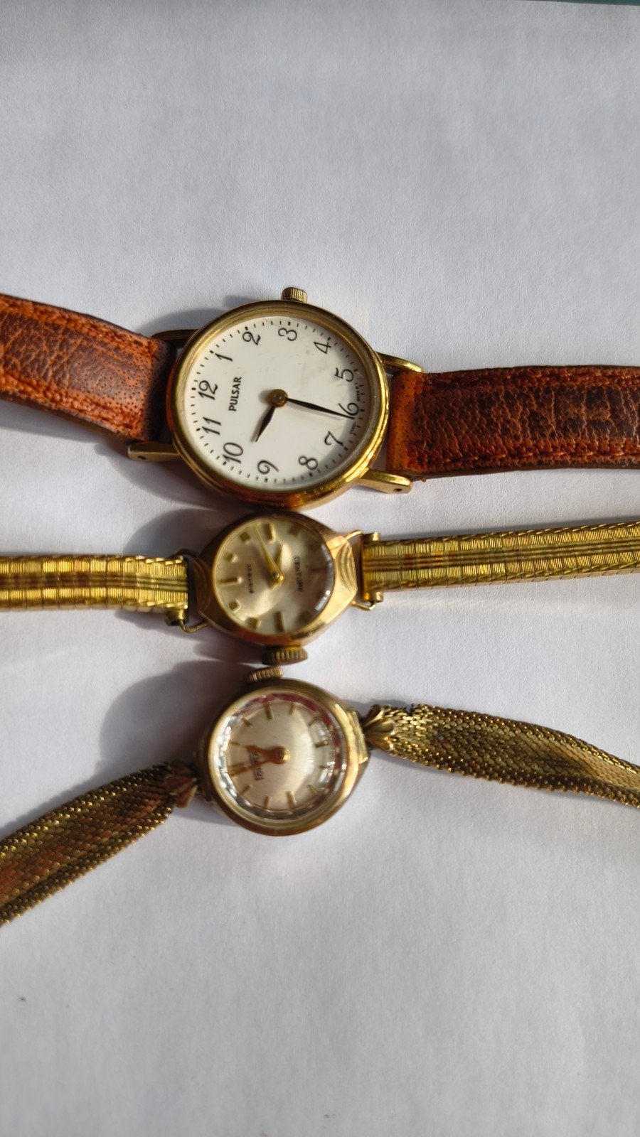Vintage Dameshorloges (3x), Ophalen of Verzenden, Gebruikt, Leer, Overige merken