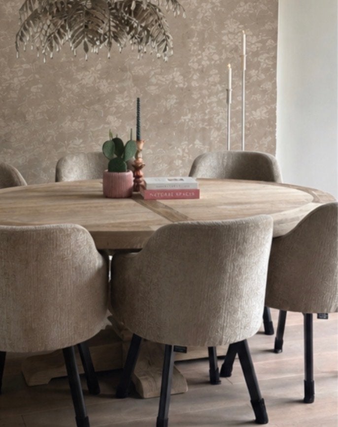 Ovale Kloostertafel Massief Hout 135x185 cm, Huis en Inrichting, Tafels | Eettafels, Ophalen, Gebruikt, 100 tot 150 cm, Vijf personen of meer