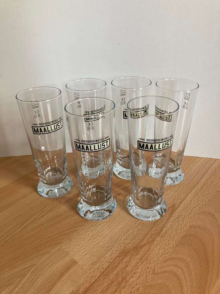 6 bierglazen Maallust, Ophalen, Zo goed als nieuw, Overige stijlen