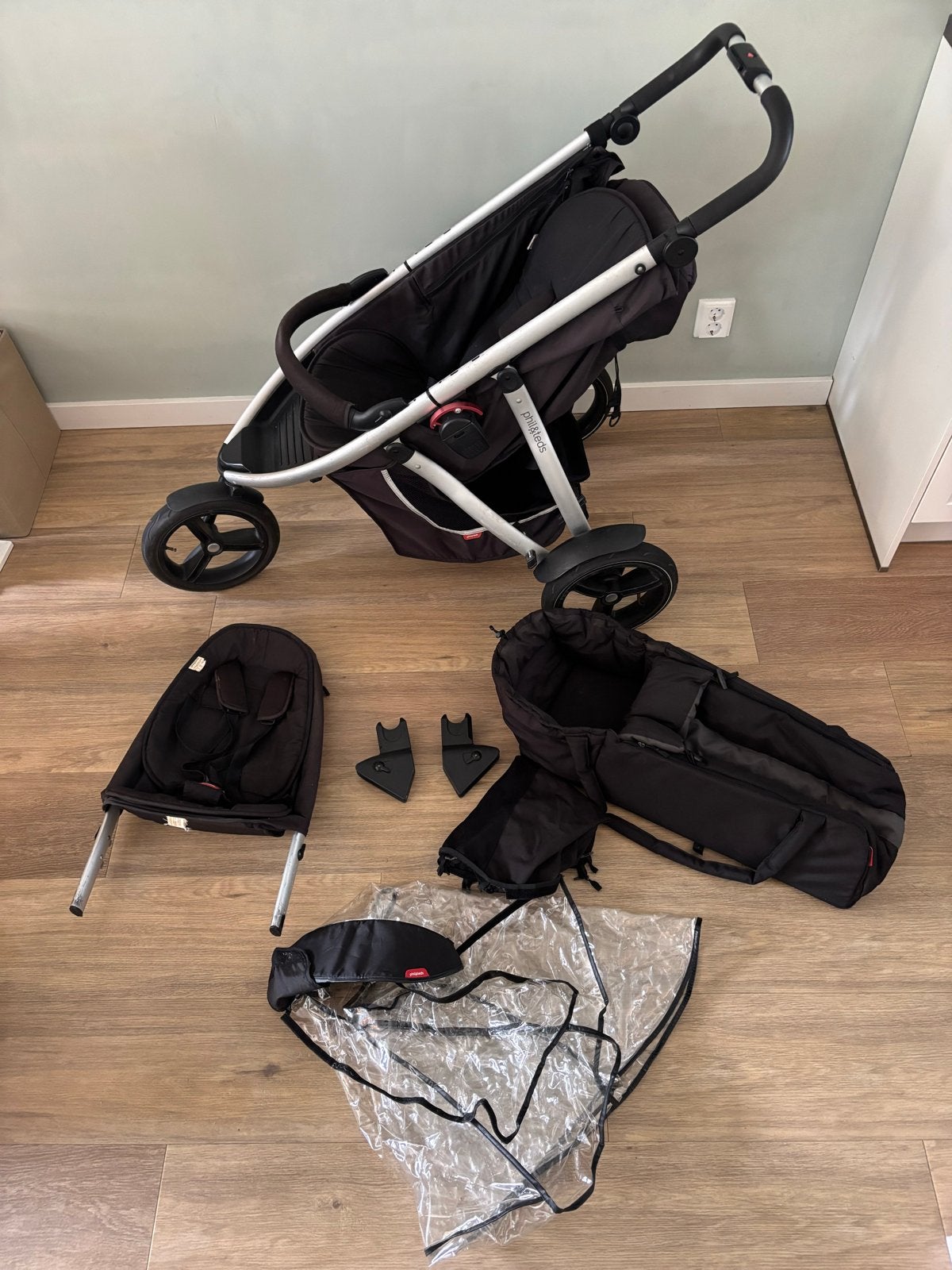 Phil & Teds Duowagen met reiswieg en accessoires, Kinderen en Baby's, Kinderwagens en Combinaties, Gebruikt, Duowagen, Combiwagen