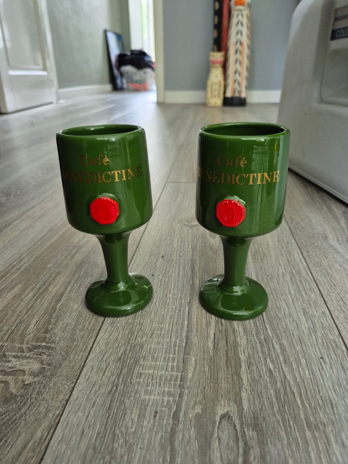 Set van 2 Café Bénédictine keramische glaasjes, Ophalen of Verzenden