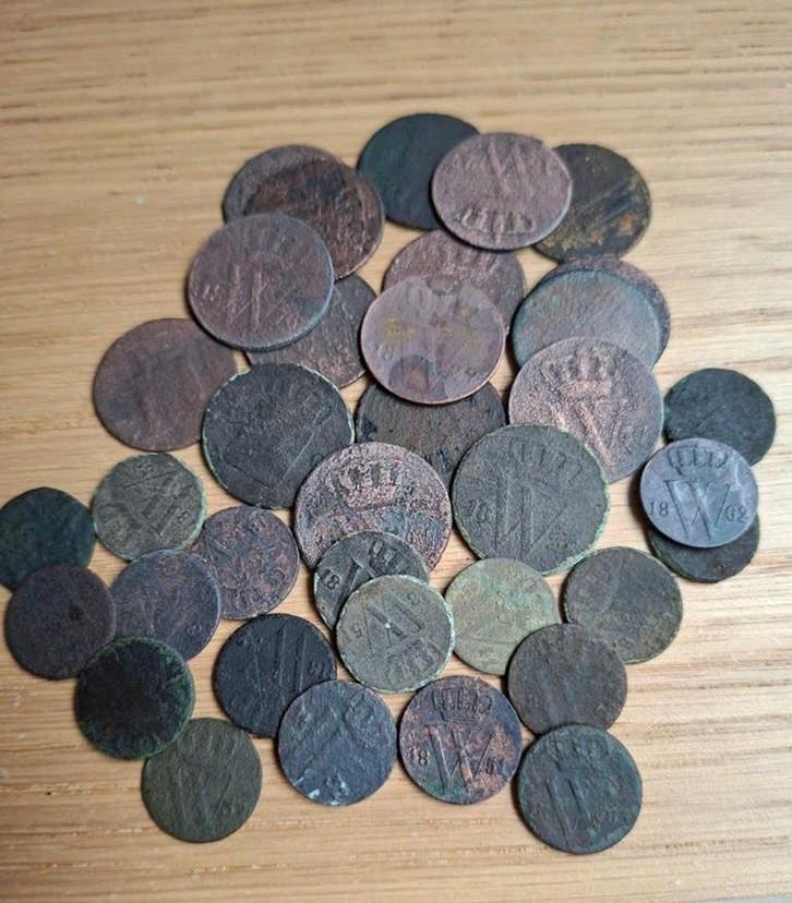Lotje Halve en hele centen Willem I - III, Postzegels en Munten, Munten | Nederland, Ophalen of Verzenden, Koning Willem III