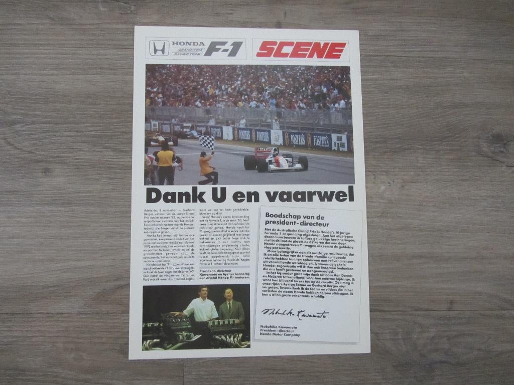Honda F1 Scene 92/3, Ophalen of Verzenden, Zo goed als nieuw, Formule 1
