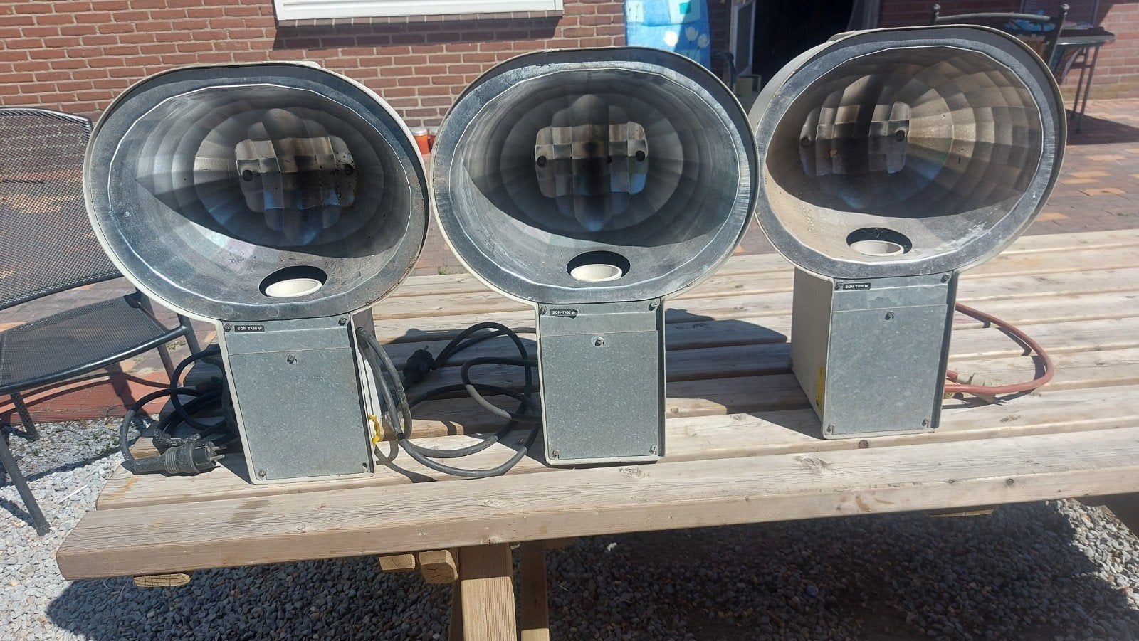 3x Philips Industriële Halogeen Bouwlampen - Vintage, Metaal, Gebruikt, Ophalen of Verzenden, Philips