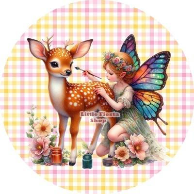 L2237 ouwel elfje hertje 20x4,7cm eetbare cupcake rondjes, Hobby en Vrije tijd, Taarten en Cupcakes maken, Nieuw, Versiering, Cupcakes