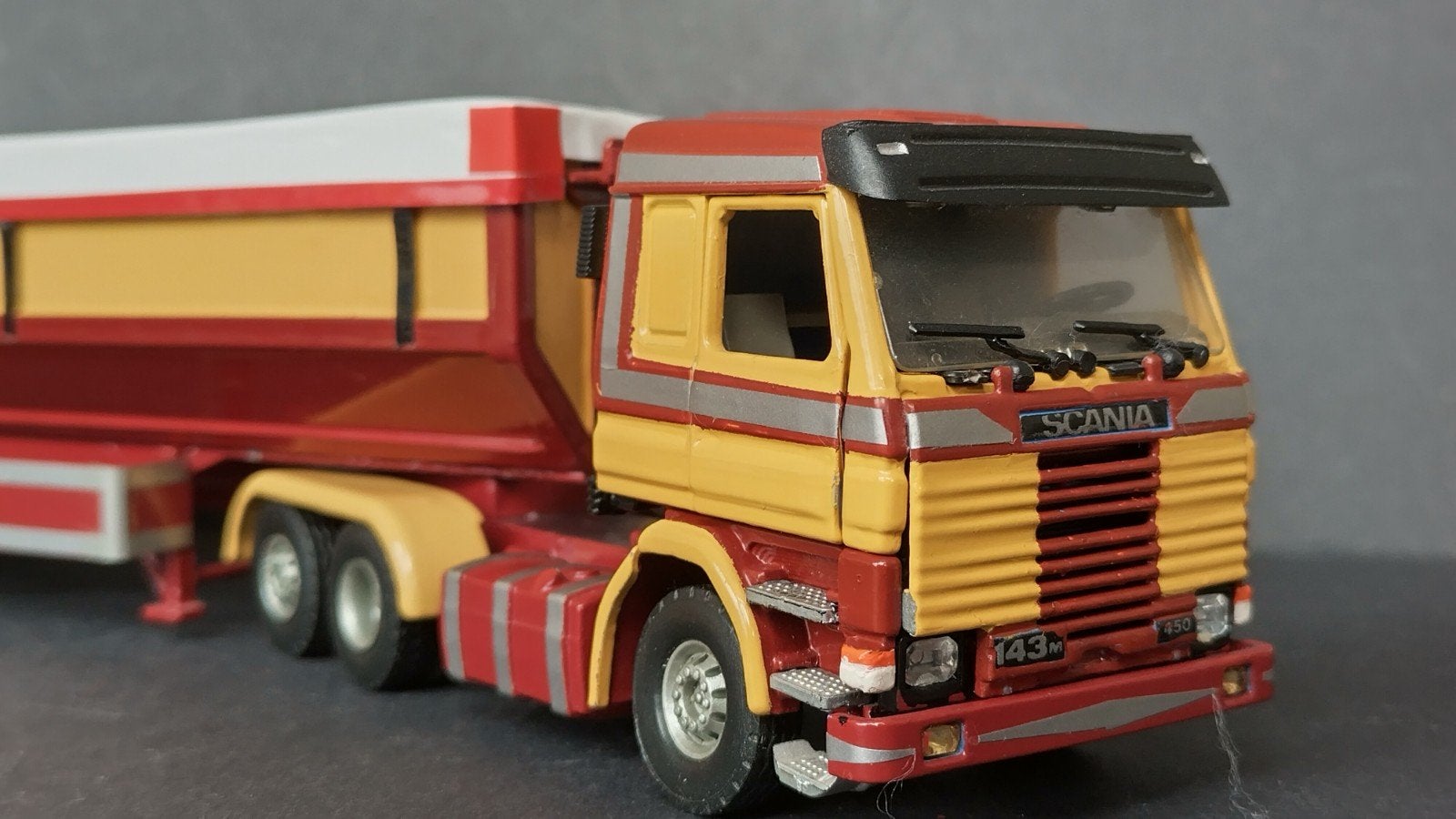 Scania 143 H bulk trailer 1:50 Tekno Pol, Hobby en Vrije tijd, Verzenden, ., Tekno, Zo goed als nieuw