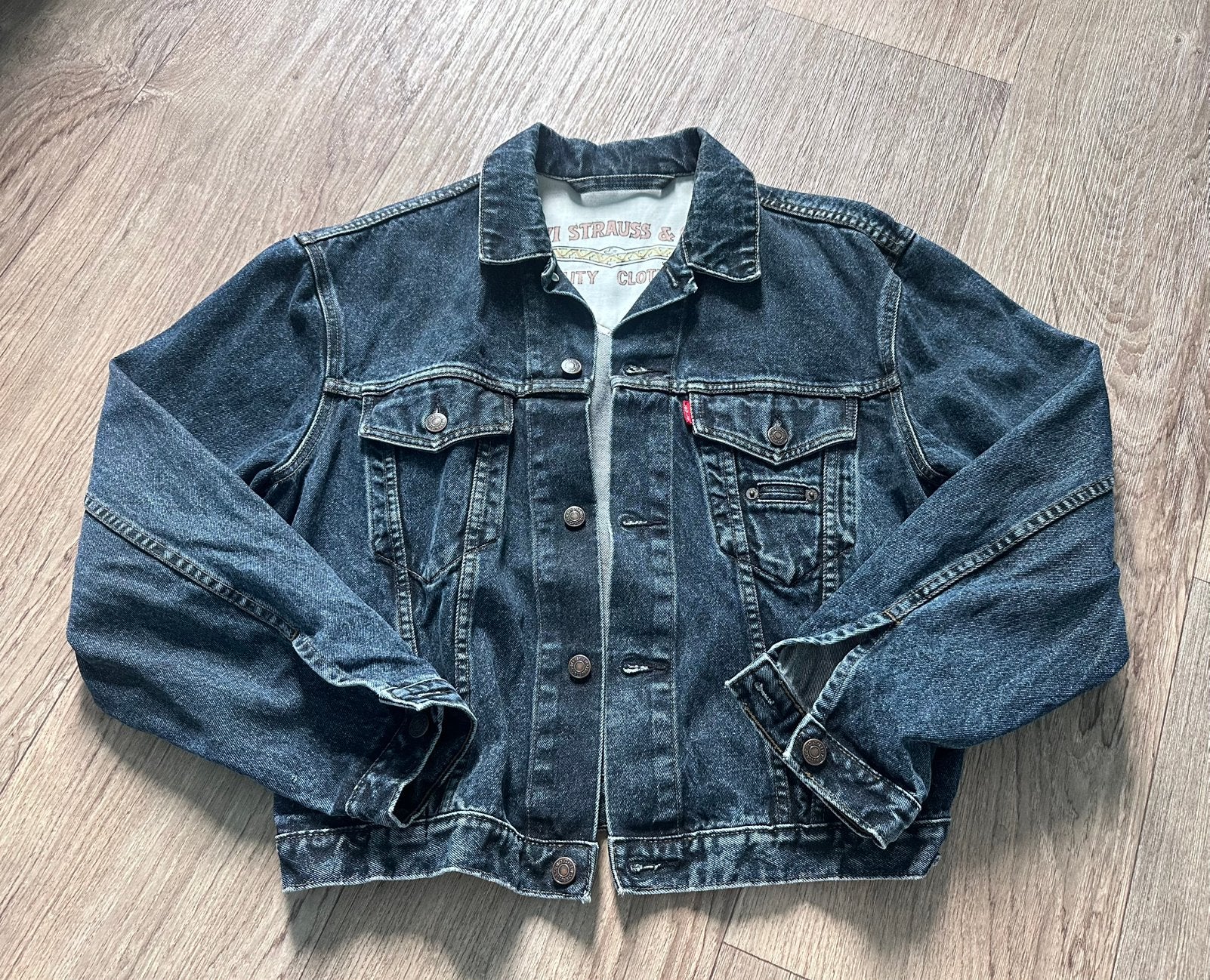 Vintage 80s Levis spijkerjack M, Ophalen of Verzenden, Gedragen, Maat 38/40 (M), Blauw