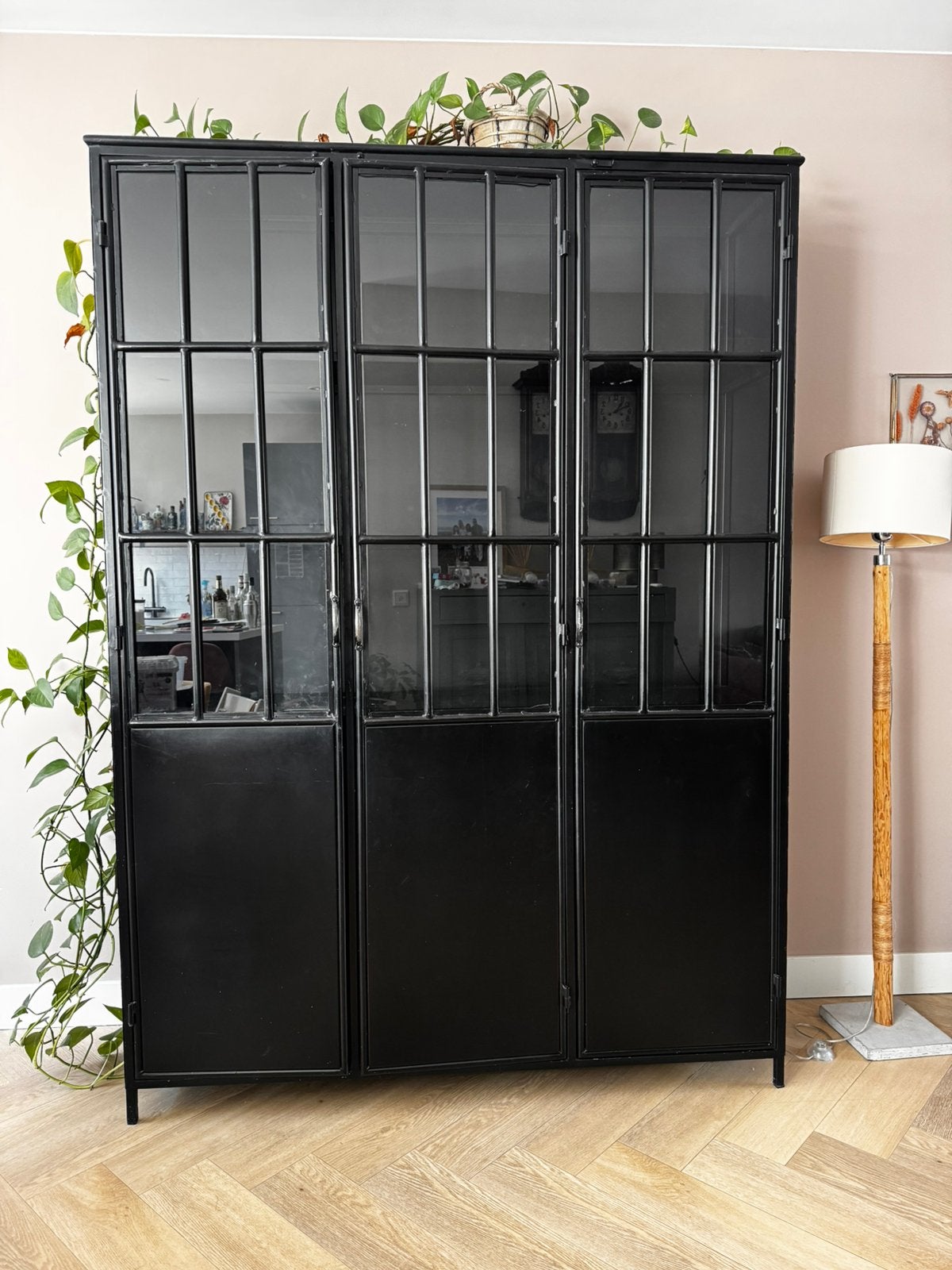 Zwarte stalen industriele kast, Ophalen, 200 cm of meer, 150 tot 200 cm, Metaal