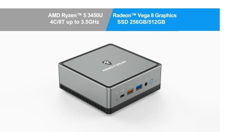 Minisforum UM340, Ryzen 5 3450U en Radeon Vega 8, 16GB/512GB, Minisforum, Nl@minisforum.com, Gebruikt, 2 tot 3 Ghz