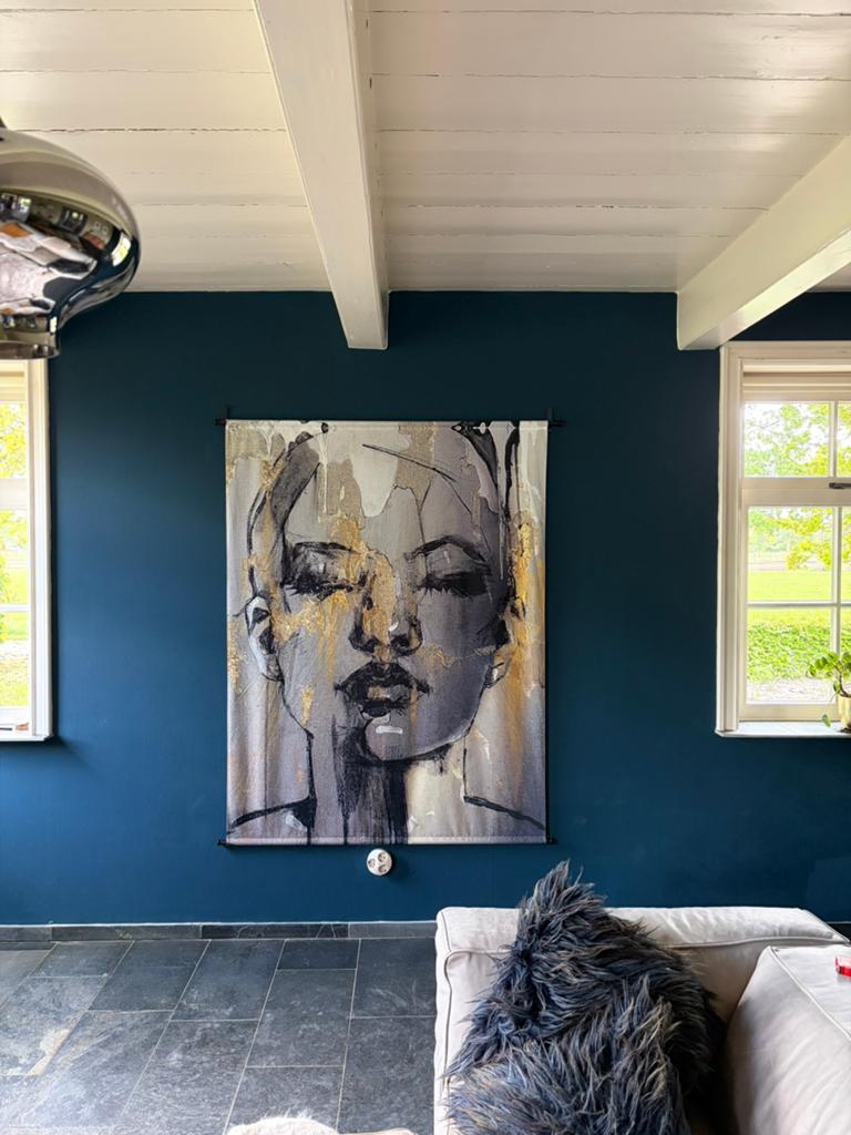 Wandkleed / muurdecoratie XXL–modern gezicht – 130 x 170 cm, Ophalen, Zo goed als nieuw
