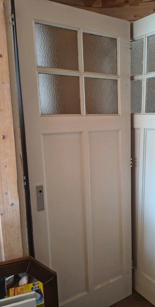 Oude paneeldeur, binnendeur met glas, Ophalen, Gebruikt, Minder dan 80 cm, Binnendeur