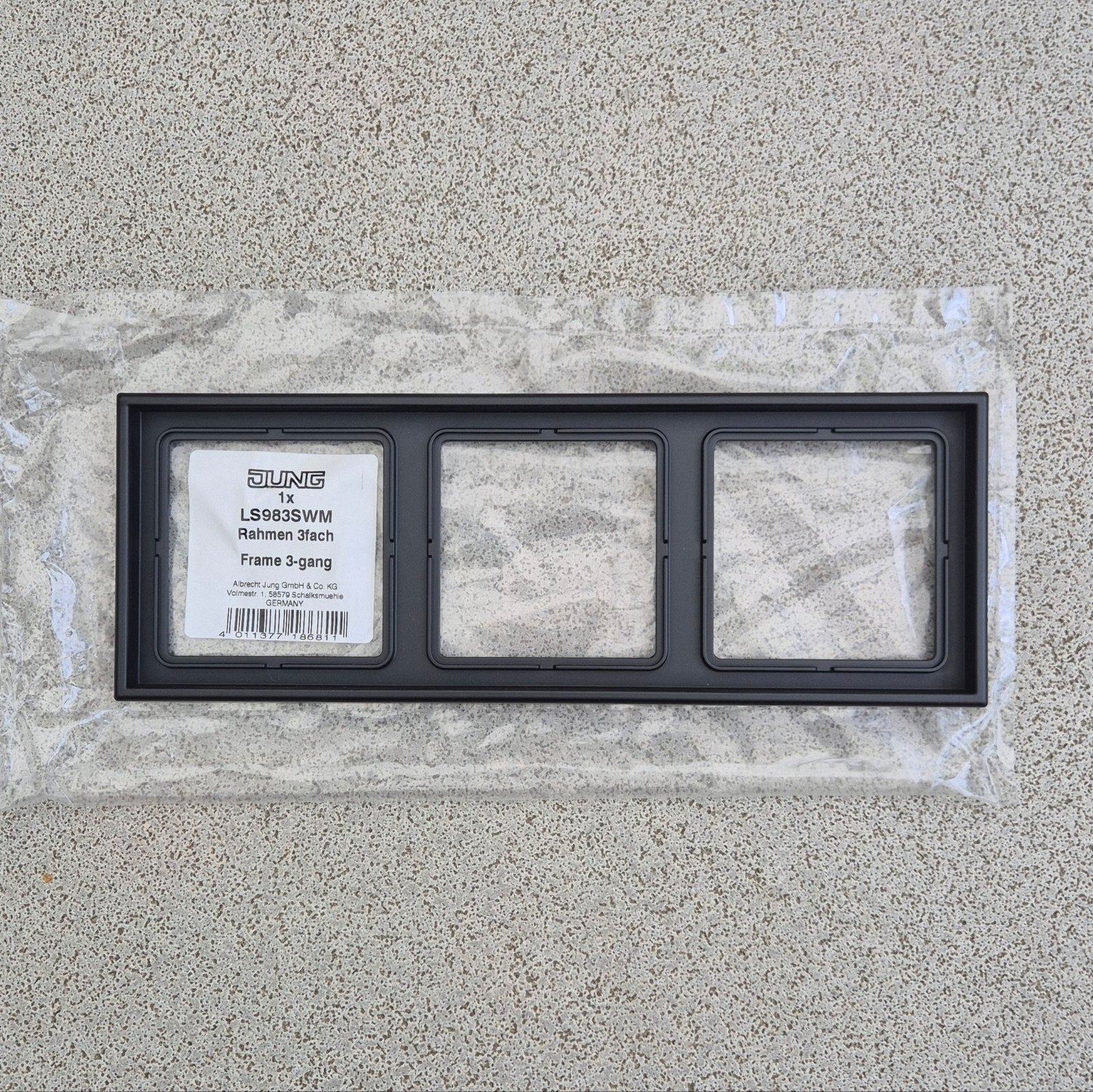 Jung Afdekraam 3-voudig LS 990 IP44 grafietzwart mat, Doe-het-zelf en Verbouw, Ophalen of Verzenden, Nieuw, Jung, Afdekraam