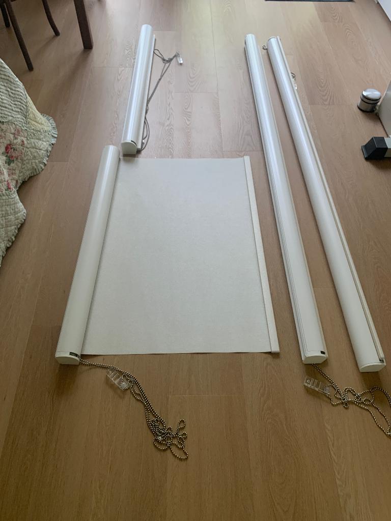 Rolgordijnen (4) met cassette, Ophalen, Gebruikt, Crème