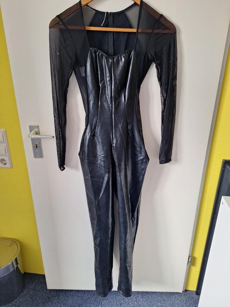 Datex Catsuit Zwart S/M - Stijlvolle Catsuit kinky bitch, Zwart, Ophalen of Verzenden, Maat 36 (S), Onbekend