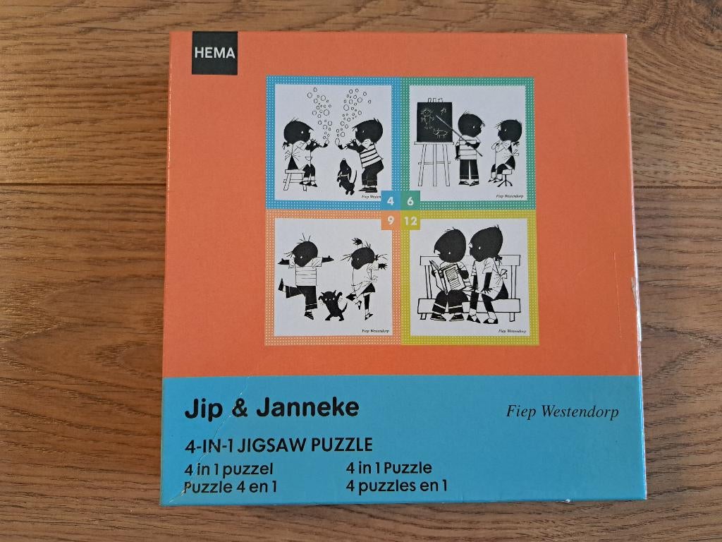 Puzzel Jip & Janneke Hema Jigsaw 4, 6, 9, 12 stukjes, Kinderen en Baby's, Speelgoed | Kinderpuzzels, Ophalen of Verzenden, Minder dan 10 stukjes