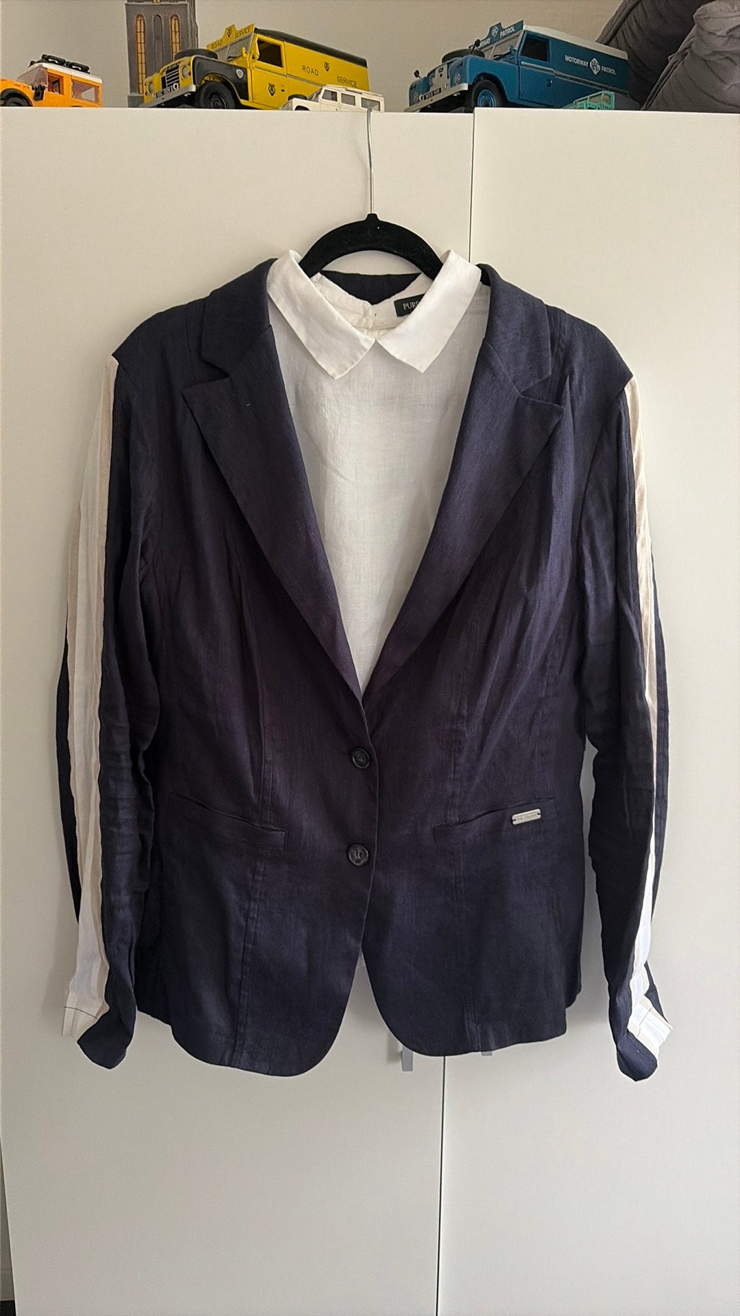 Linnen colbert Jane Lushka, Kleding | Dames, Maat 46/48 (XL) of groter, Jasje, Gedragen, Verzenden