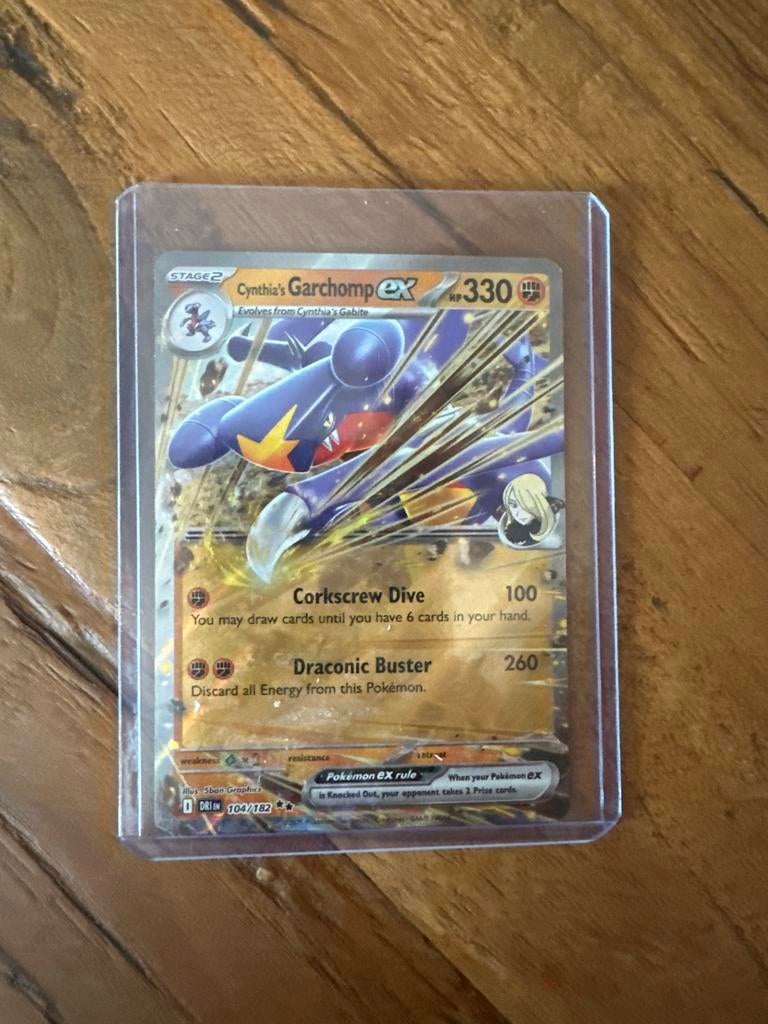 Cynthia's Garchomp EX 330 HP Pokemon Kaart, Ophalen, Zo goed als nieuw, Losse kaart, Foil