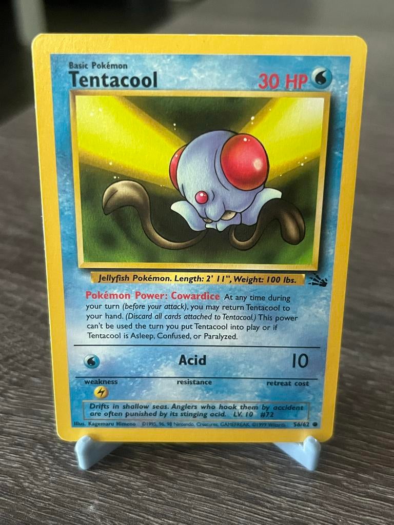 Tentacool (56/62) - Fossil Set - EX/Good, Ophalen of Verzenden, Gebruikt, Losse kaart