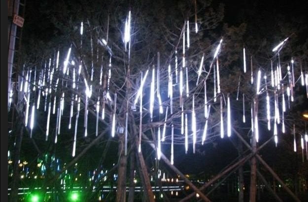 LED meteoor regen/ Snowfall 30,50,80cm, koel wit., Ophalen of Verzenden, Nieuw