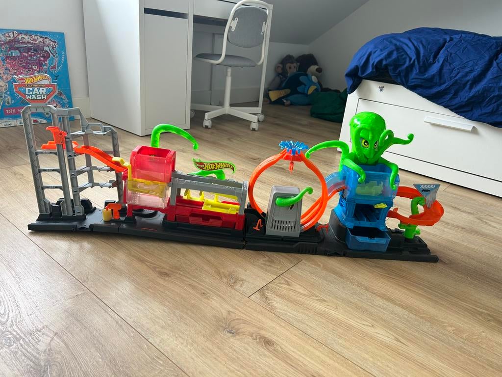 Hot Wheels Ultimate Car Wash met octopus, Kinderen en Baby's, Speelgoed | Thomas de Trein, Ophalen, Zo goed als nieuw
