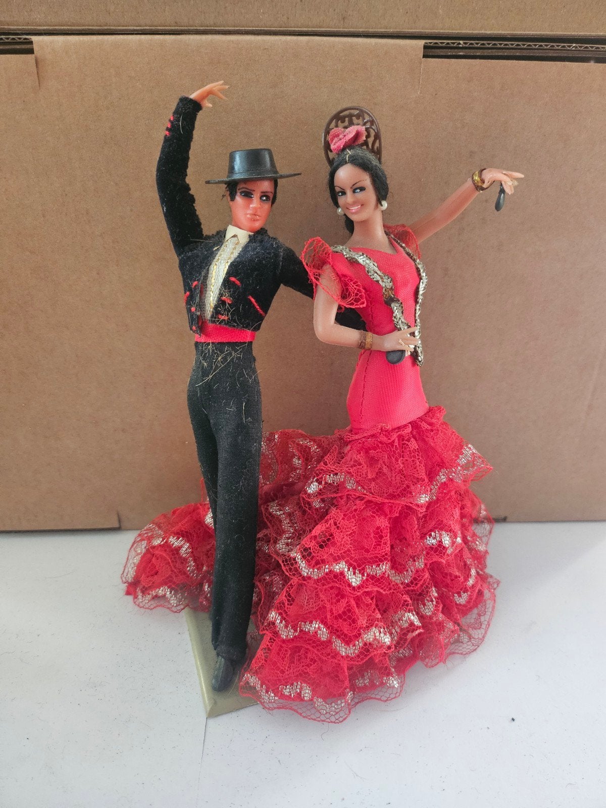 Vintage Spaanse Flamenco Danser Poppen - Decoratie, Ophalen of Verzenden, Gebruikt, Pop