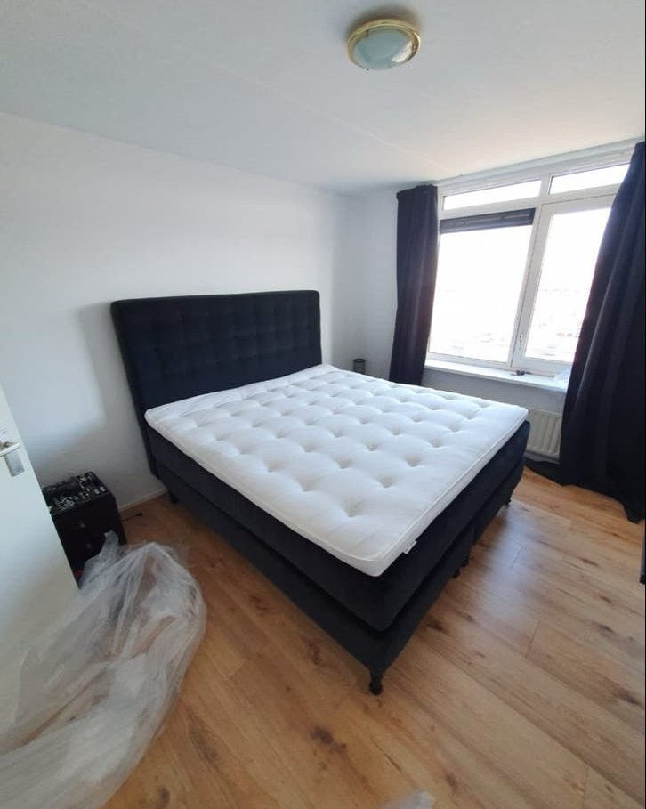 Ikea Kongsfjord boxspring 180x200, Ophalen, Gebruikt, Zwart, Tweepersoons